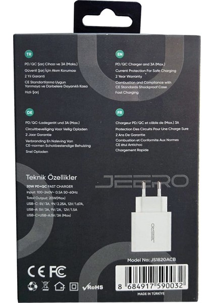 Compact 20W USB + Type-C Çıkışlı 3.0A Hızlı Şarj Başlığı Şarj Aleti indirimleri