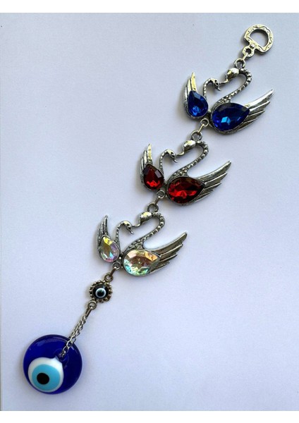 Zamak Döküm Metal 3'lü Kuğu Figür Duvar Kapı Süsü ve Aksesuar