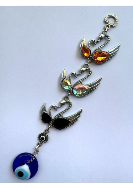 Zamak Döküm Metal 3'lü Kuğu Figür Duvar Kapı Süsü ve Aksesuar