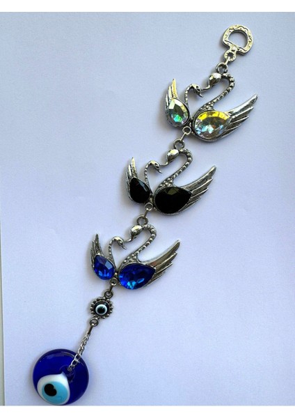 Zamak Döküm Metal 3'lü Kuğu Figür Duvar Kapı Süsü ve Aksesuar