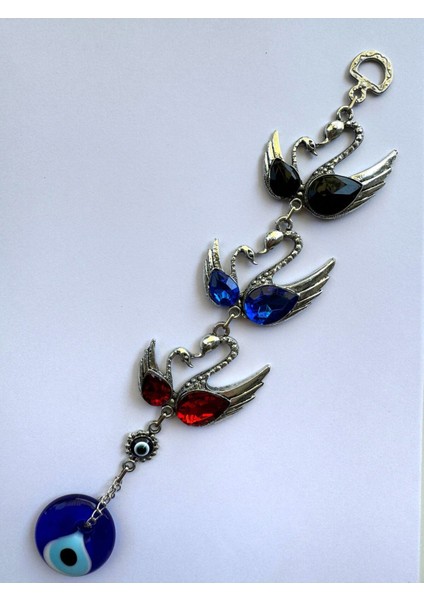 Zamak Döküm Metal 3'lü Kuğu Figür Duvar Kapı Süsü ve Aksesuar