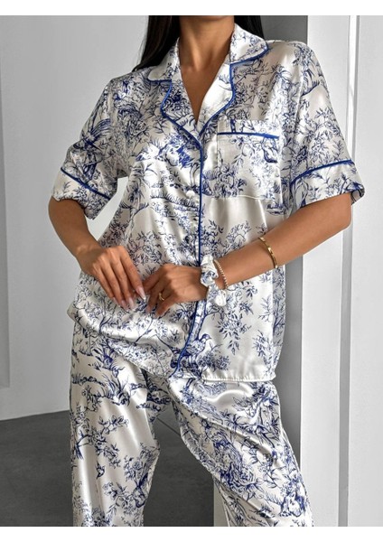 Çiçek Desen Pijama Takımı