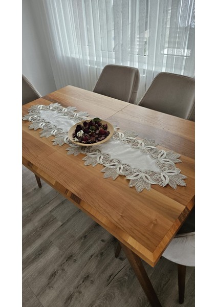 Fransız Dantelli Lüks Kadife Runner