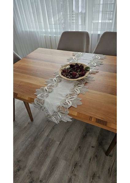 Fransız Dantelli Lüks Kadife Runner