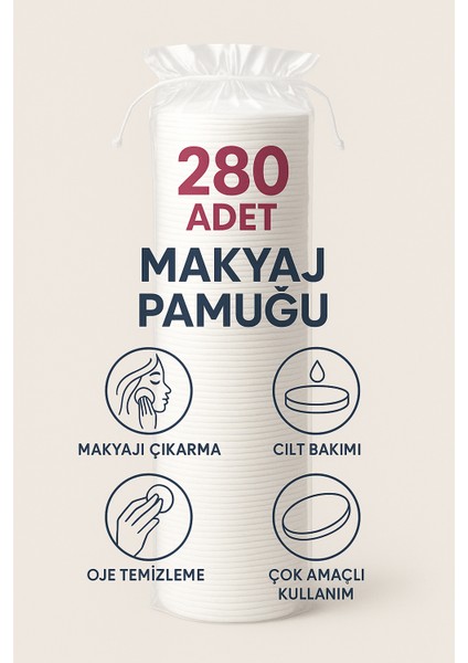 280 Adet Makyaj Temizleme Pamuğu Pedi Pamuk