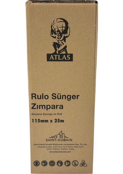 Atlas Sünger Zımpara 115MM x 25M – Yüksek Performanslı Zımpara Rulosu