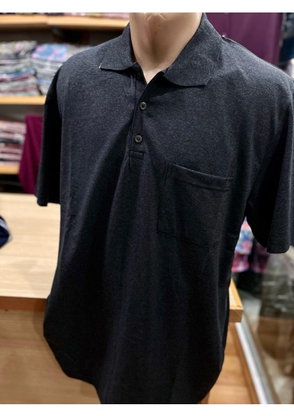 Erkek Polo Yaka Düğmeli Cepli T-Shirt