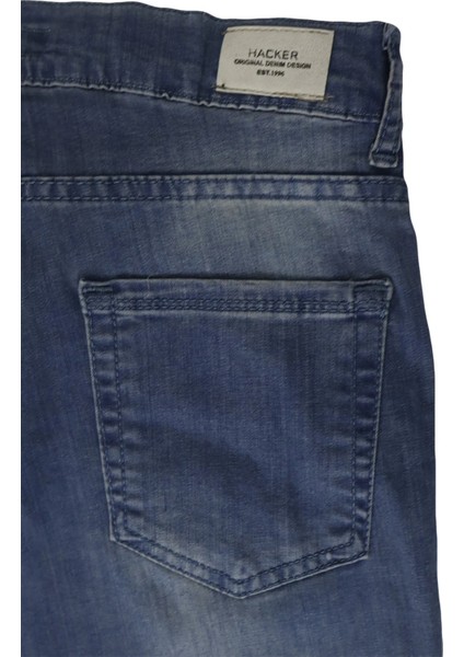 Fistan Store Mavi Yüksek Bel Rahat Kesim Boru Paça Büyük Beden Jean Pantolon
