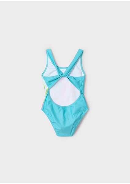 Yazlık Kız Çocuk Flamingo Baskılı Mayo - Mavi