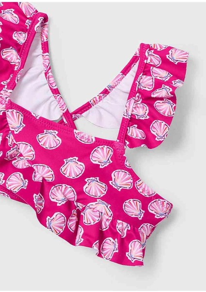 Yazlık Kız Çocuk Deniz Kabuğu Baskılı Bikini Mayo - Pembe fiyatları