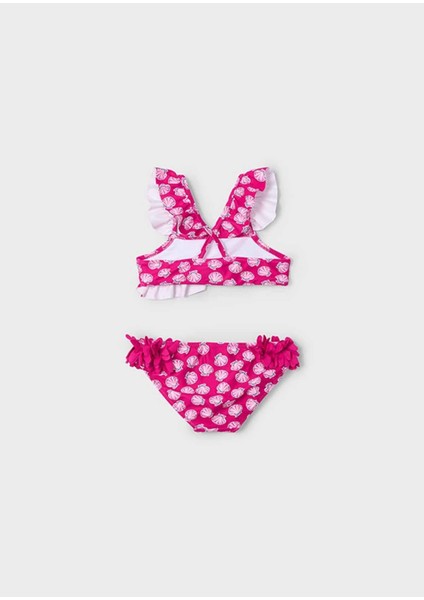 Yazlık Kız Çocuk Deniz Kabuğu Baskılı Bikini Mayo - Pembe modelleri