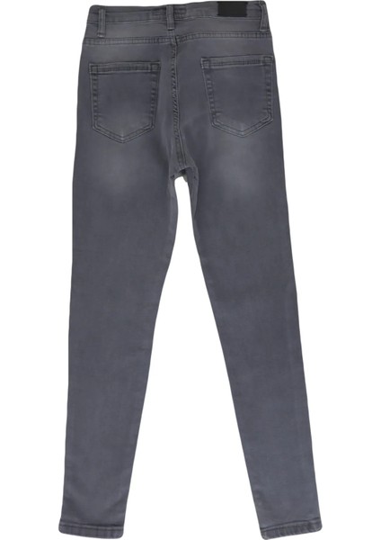 Fistan Store Kadın Gri Yüksek Bel Dar Kesim Dar Paça Jean Pantolon fırsatları