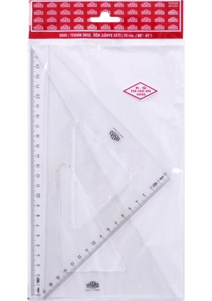 Teknik Okul Öğrenci Gönye Seti 26/60-45 0806