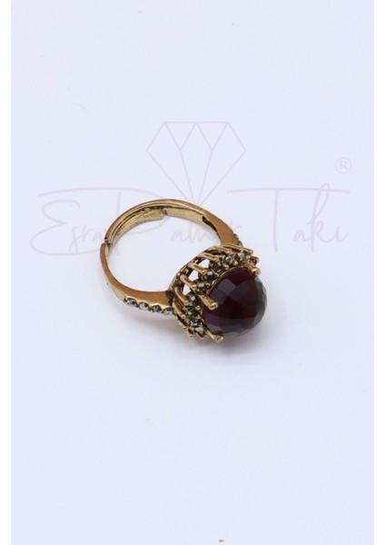 Mor Taşlı Çiçek Yüzük modelleri