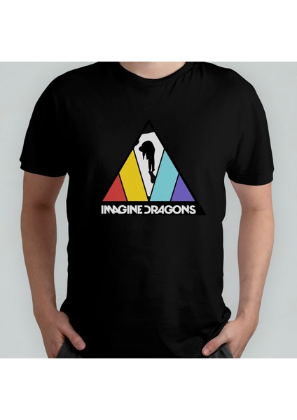 Imagine Dragons Unisex %100 Pamuklu Bisiklet Yaka T-Shirt Model 2