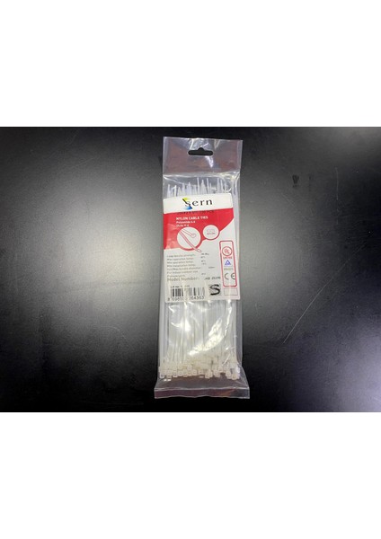 20CM Beyaz Kablo Bağı 2,5 mm Plastik Kelepçe - 100 Adet - Nylon Kablo Düzenleyici