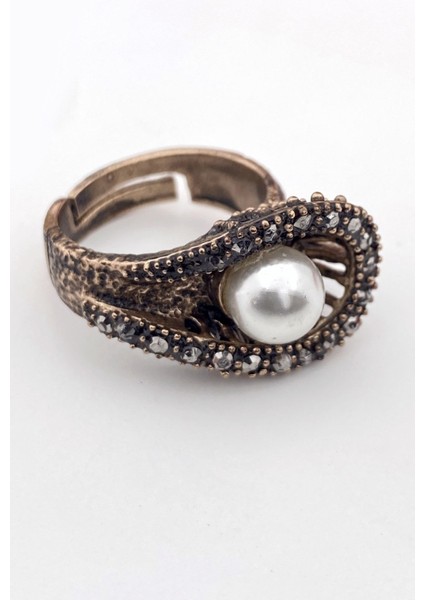 Markazit Taşlı Incili Yüzük