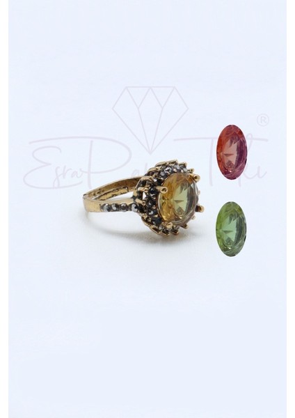 Zultanit Taş Çiçek Yüzük