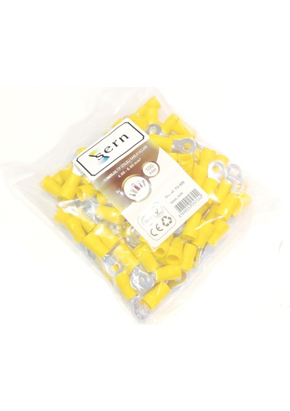 M4 Yuvarlak Izoleli Kablo Ucu 4-6mm² Sarı 100 Adet Bağlantı Pabucu Terminal fiyatları