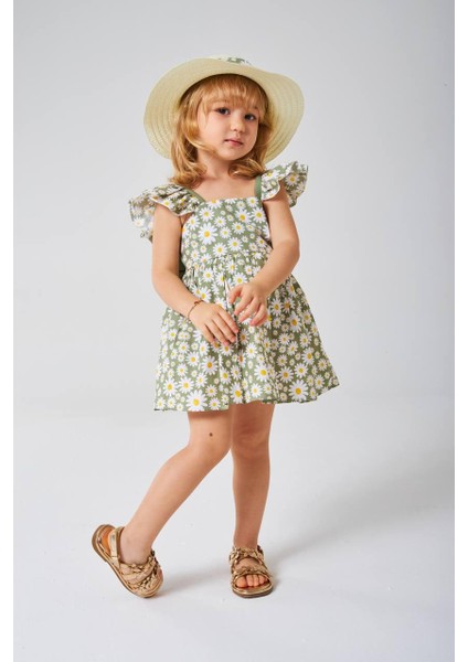 Yigit Butik Papatya Desenli Kız Çocuk Elbise