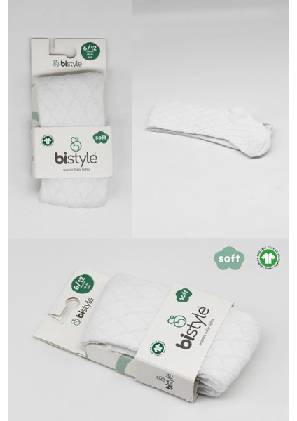 Bistyle Tekli Ekose Kabartma Penye Külotlu Çorap BS50105 Beyaz indirimleri