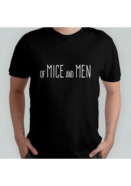 Of Mice And Men Unisex %100 Pamuklu Bisiklet Yaka T-Shirt Model 2
