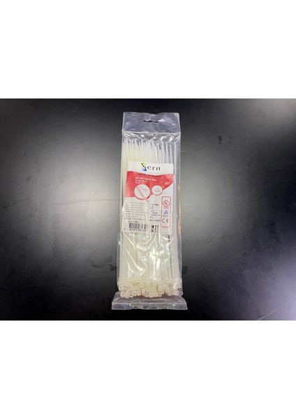 25CM Beyaz Kablo Bağı 3,6mm Plastik Kelepçe - 100 Adet - Nylon Kablo Düzenleyici