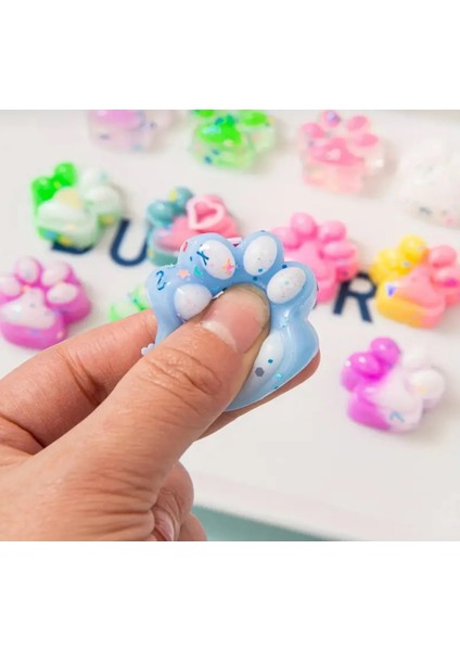 3 Adet Mini Kedi Patisi-Yapışabilen Sukuşi - Squishy Pati- Muhteşem Hisli Pati -3 cm Stress Oyuncak