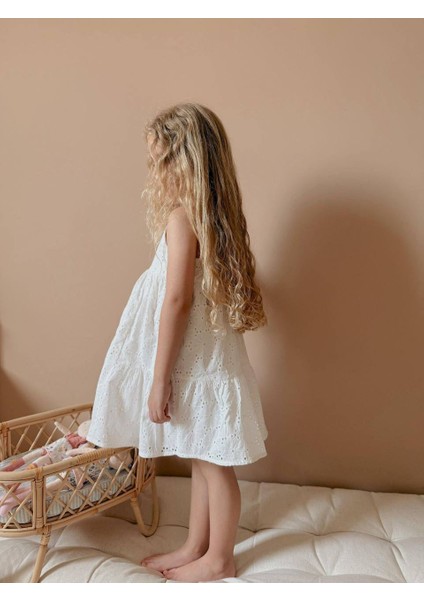 Yigit Butik Brode Kumaş Askılı Kız Çocuk Elbise fırsatları