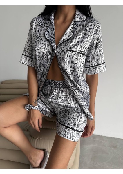 Geometrik Desen Pijama Takımı