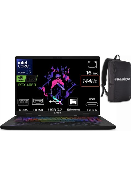 Msı Pulse 16 Aı Ultra 7 155H C1VFKG-201XTR-024 48GB 256GB+256GB RTX4060 8 GB Freedos 16" Fhd+ 144Hz Taşınabilir Bilgisayar & C1VFKG201XTRK024