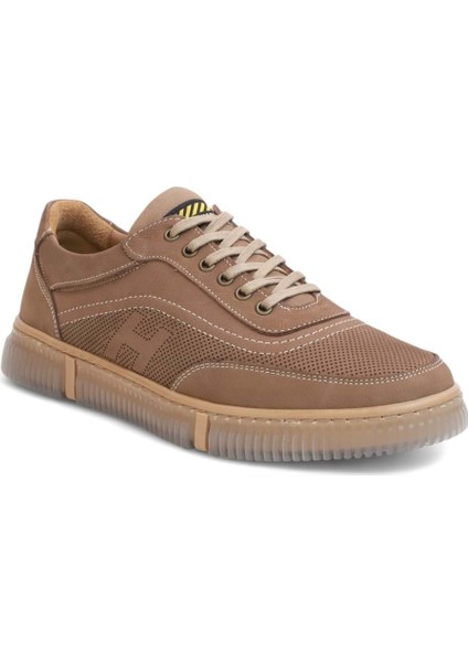 2179-LUISFIGO Hakiki Deri Üst Kalite Anatomik Tabanlı Erkek Günlük Sneakers Ayakkabı - NKT02179-KUM-40