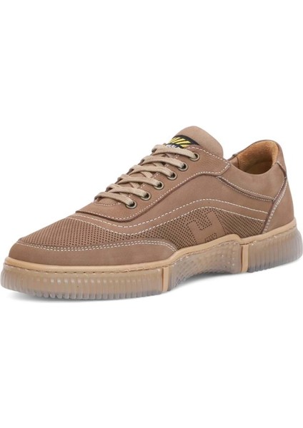 2179-LUISFIGO Hakiki Deri Üst Kalite Anatomik Tabanlı Erkek Günlük Sneakers Ayakkabı - NKT02179-KUM-40