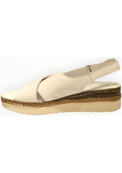 Kadın Çapraz Bant Deri Sandalet Beyaz - 41 fırsatları