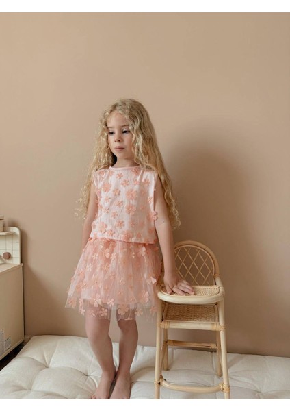 Yigit Butik Çiçek Işlemeli Tüllü Kız Çocuk Takım modelleri