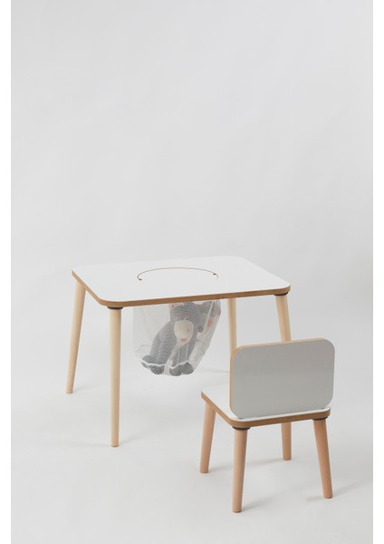 Çocuk Aktivite Masası, Çalışma Masası Sandalye Takımı Sepetli Etkinlik Masası- Yaz- Sil Yüzey