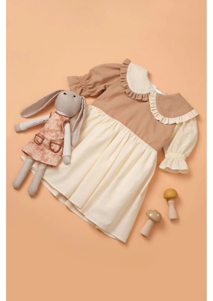 Bebe Yaka Fiyonklu Kız Çocuk Elbise, Kız Çocuk Elbise