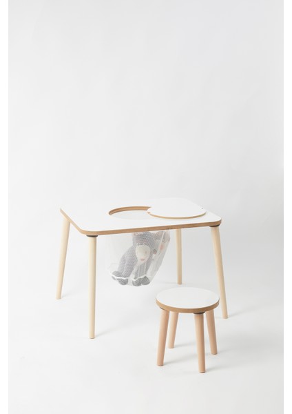 Çocuk Aktivite Masası, Çalışma Masası Sandalye Takımı Sepetli Etkinlik Masası- Yaz- Sil Yüzey