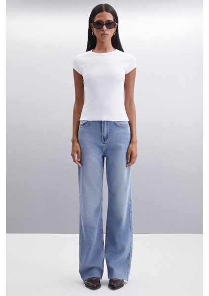 Jonıda Kadın Pamuk Regular Mavi Jeans