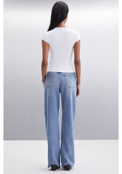 Jonıda Kadın Pamuk Regular Mavi Jeans