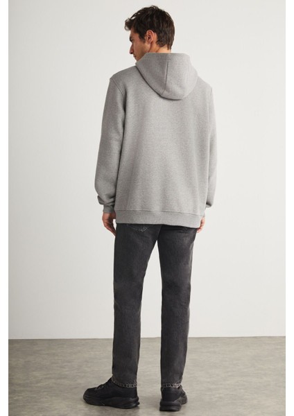 Ralph Erkek Kapüşonlu Içi Polarlı Oversize Kalıp Grimelanj Sweatshirt