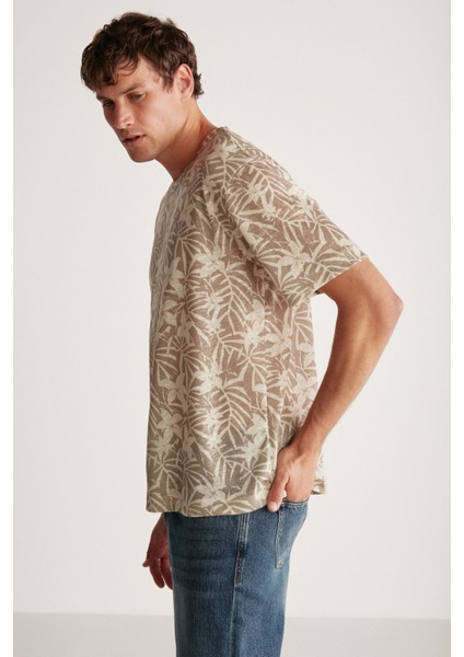 Lucas Comfort Haki / Desenli T-Shirt