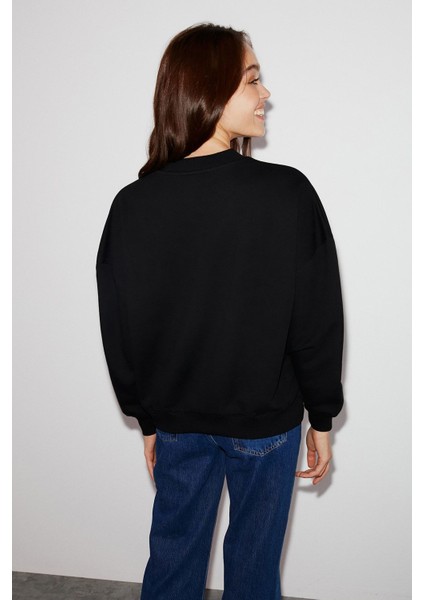 Sketch Oversize Siyah Sweatshirt