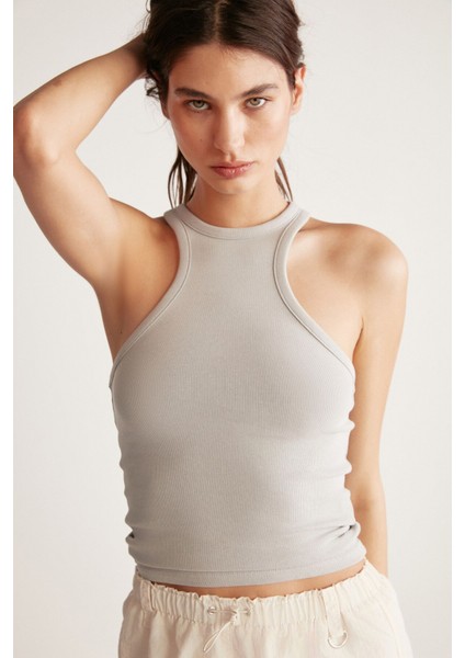 Jessey Kadın Halter Yaka Fitilli Esnek Kumaşlı Vücudu Saran Bluz fiyatları