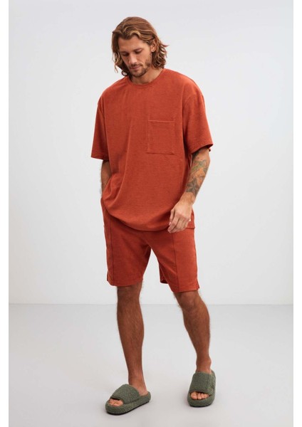 Delta Erkek Relaxed Kalıp Kiremit Rengi Şort fırsatları