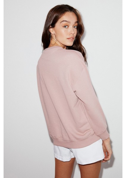 Ivory Kadın Oversize Pembe Sweatshirt