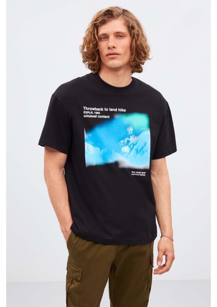 Landhike Relaxed Oversize Siyah T-Shirt