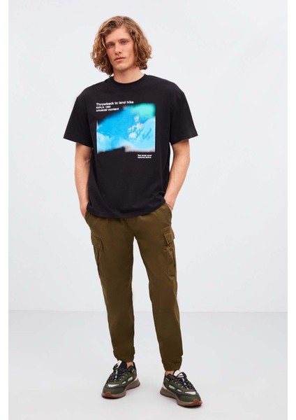 Landhike Relaxed Oversize Siyah T-Shirt
