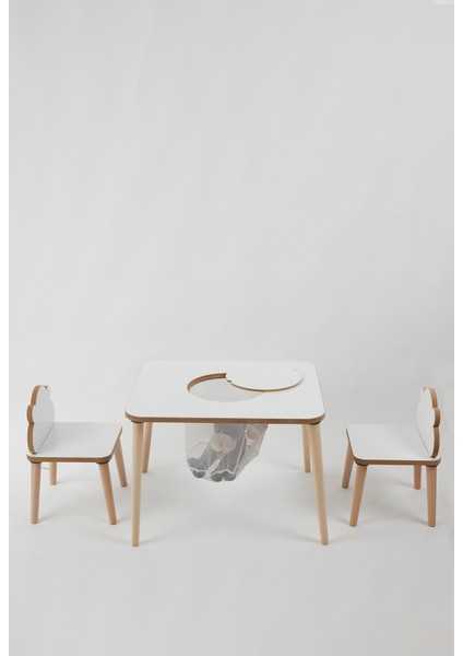 Çocuk Aktivite Masası, Çalışma Masası Sandalye Takımı Sepetli Etkinlik Masası- Yaz- Sil Yüzey