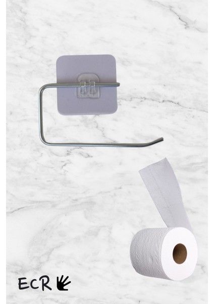 Gümüş Renk Yapışkanlı Wc Tuvalet Kağıdı Askısı Tuvalet Kağıdı Askılığı